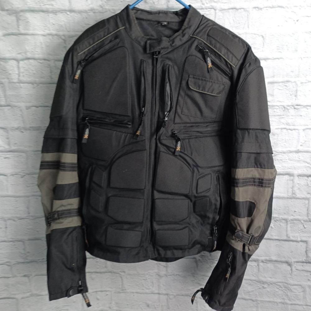 Xelement Armored Motorcycle Jacket Mens XXL Black Padded Riding Coat No Liner